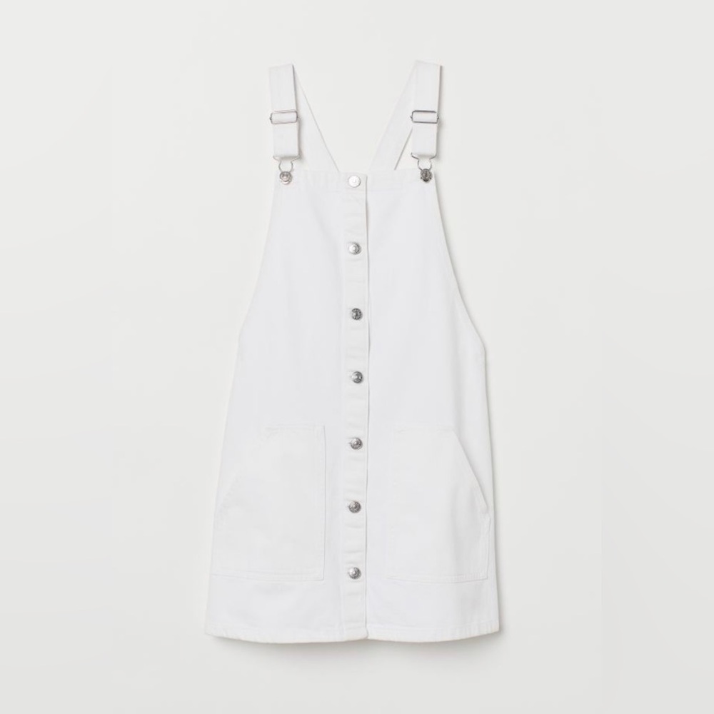Francesca's overall/skritall dress size M - White